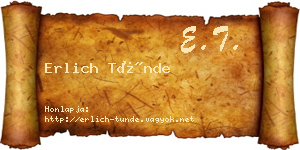 Erlich Tünde névjegykártya